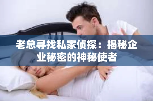 老总寻找私家侦探:揭秘企业秘密的神秘使者 老总寻找私家侦探:揭秘企业秘密的神秘使者