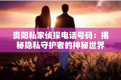 贵阳私家侦探电话号码：揭秘隐私守护者的神秘世界
