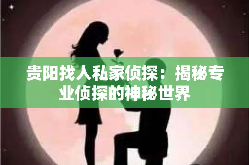 贵阳找人私家侦探：揭秘专业侦探的神秘世界