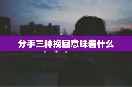 分手三种挽回意味着什么